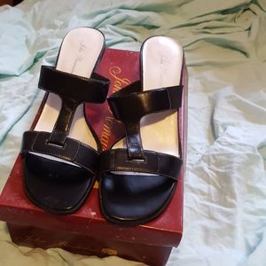 black t-strap shoes